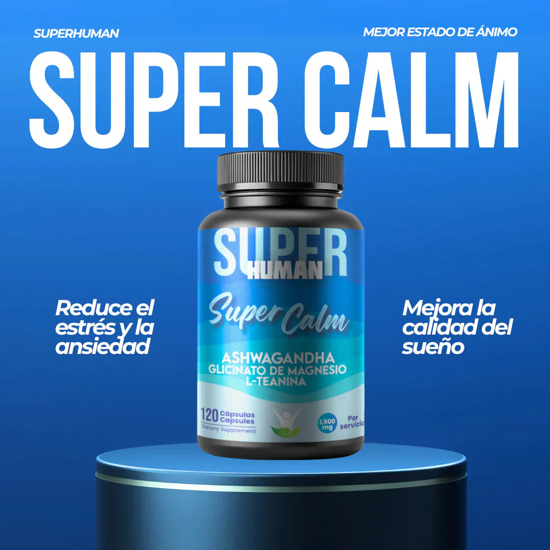 Mega promoción de 2 Super Calm a 280Q!! Cápsulas naturales reductoras de Cortisol para la Relajación y Enfoque Total (100 Cápsulas)